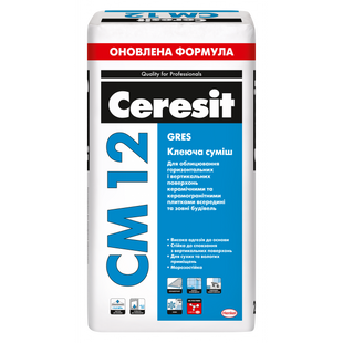 Клеевая смесь для керамогранита Ceresit CM 12 Gres 25 кг 947422 фото