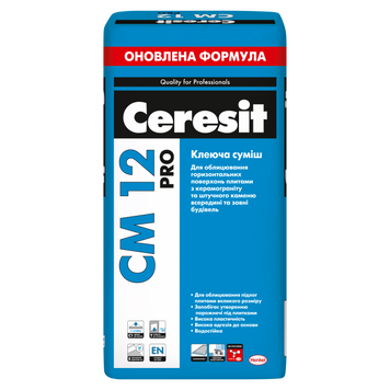 Клеюча суміш для підлогових плит і керамограніту Ceresit CM 12 pro 27 кг CER-CM12PRO-27 фото