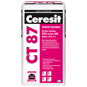 Суміш ППС плюс МВ біла "2 в 1" Ceresit CT 87 25 кг CER-CT87-25 фото