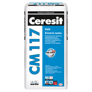 Эластичная клеевая смесь для натурального камня Ceresit CM 117 Flex 25 кг 947427 фото