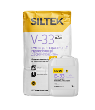 Двокомпонентна еластична гідроізоляція Siltek V-33/E-33, 18/5 кг SIL-V33E33-185 фото