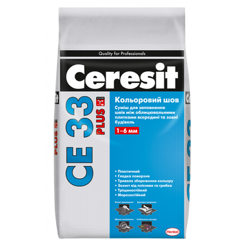Цветной шов до 6 мм 100 белый Ceresit CE 33 Plus 2 кг 1994988 фото